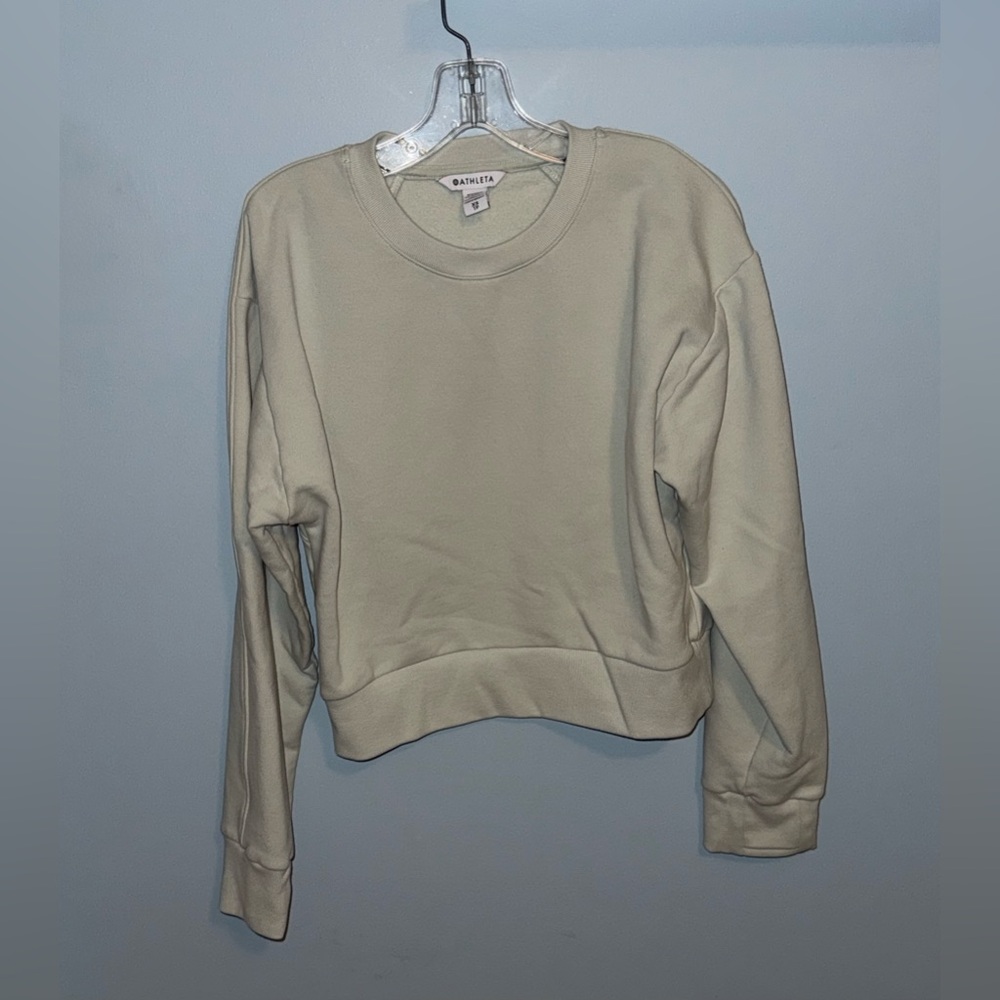Athleta Green Retroplush Revive Crewneck Sweatshirt (Size XS) - Picture 3 of 8